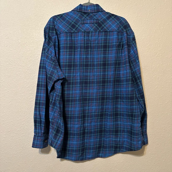 Duluth Trading Company Plaid Green Blue Red Button Down Long Sleeve Size XL - Picture 4 of 7